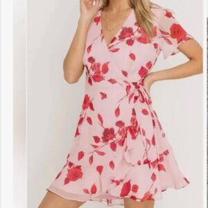 Nordstrom pink wrap dress size medium